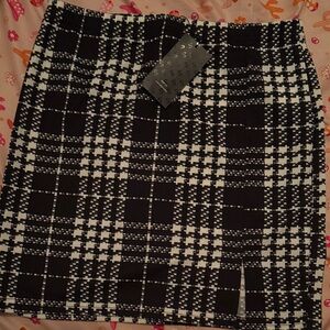 SHEIN Black and White Checkered Pencil Skirt